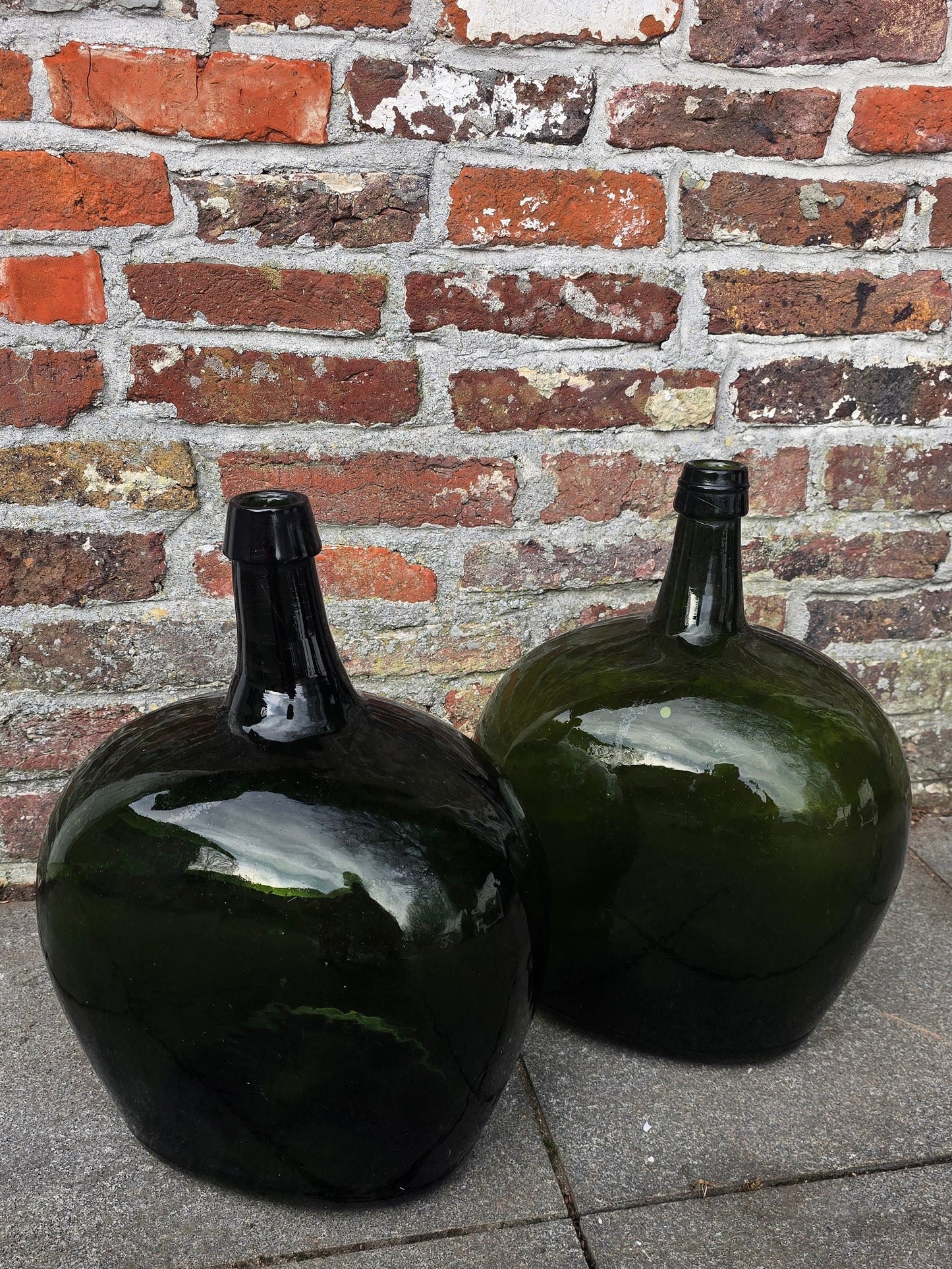 Grote bolle glazen vaas / gistfles XL groen