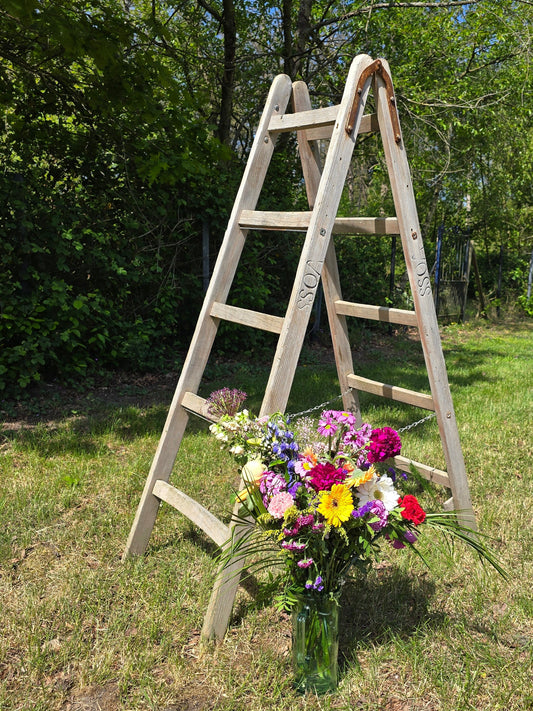 Oude houten ladder