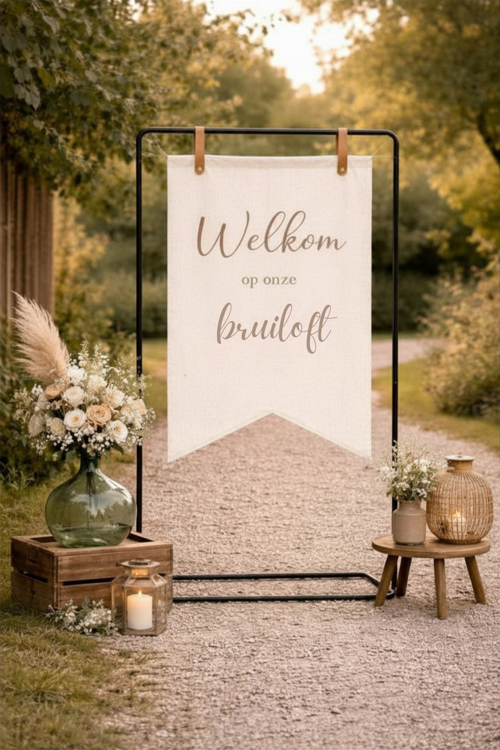 Frame / standaard voor welkomsbord of doek