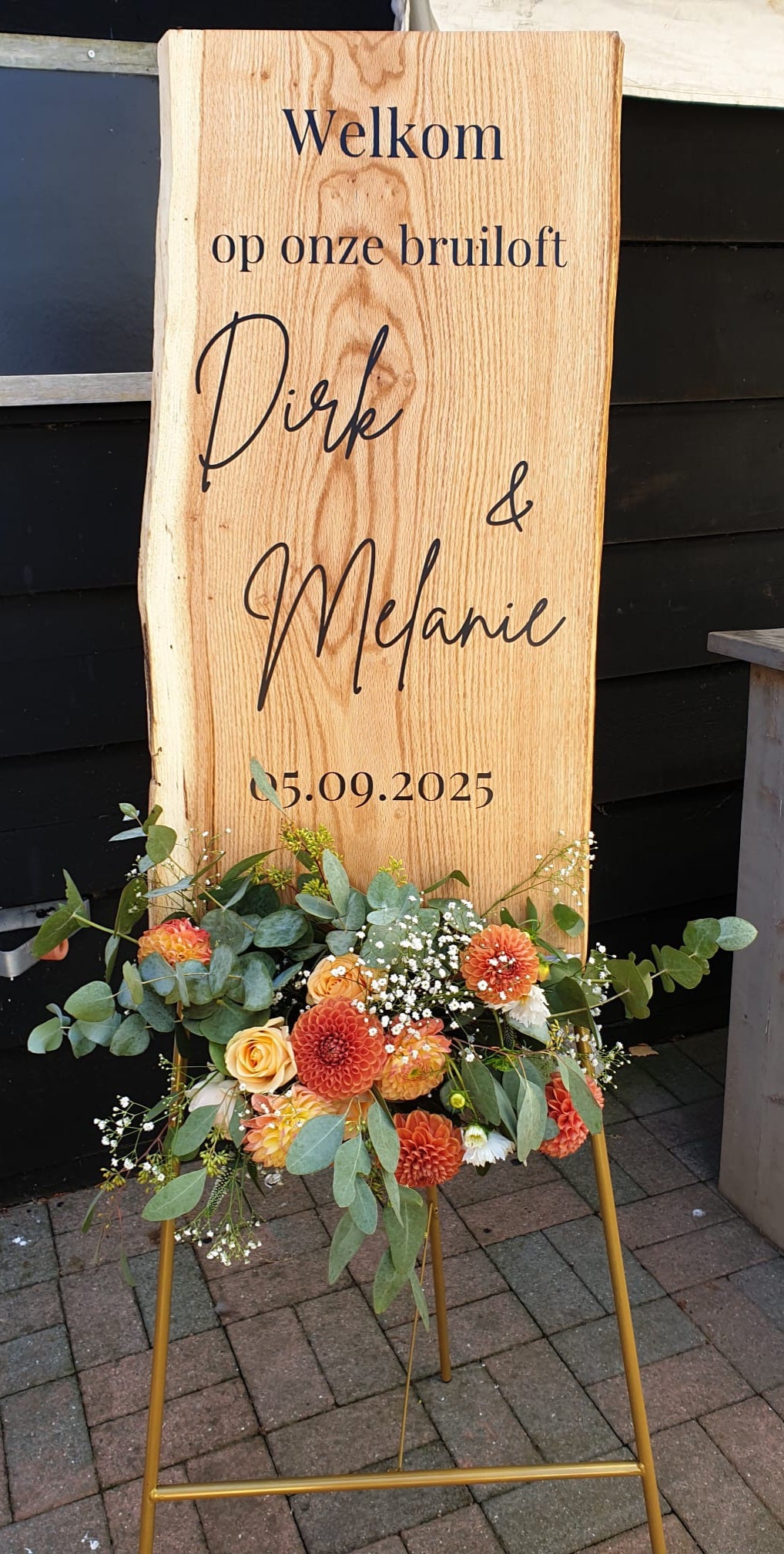 Gepersonaliseerd welkomsbord eikenhout