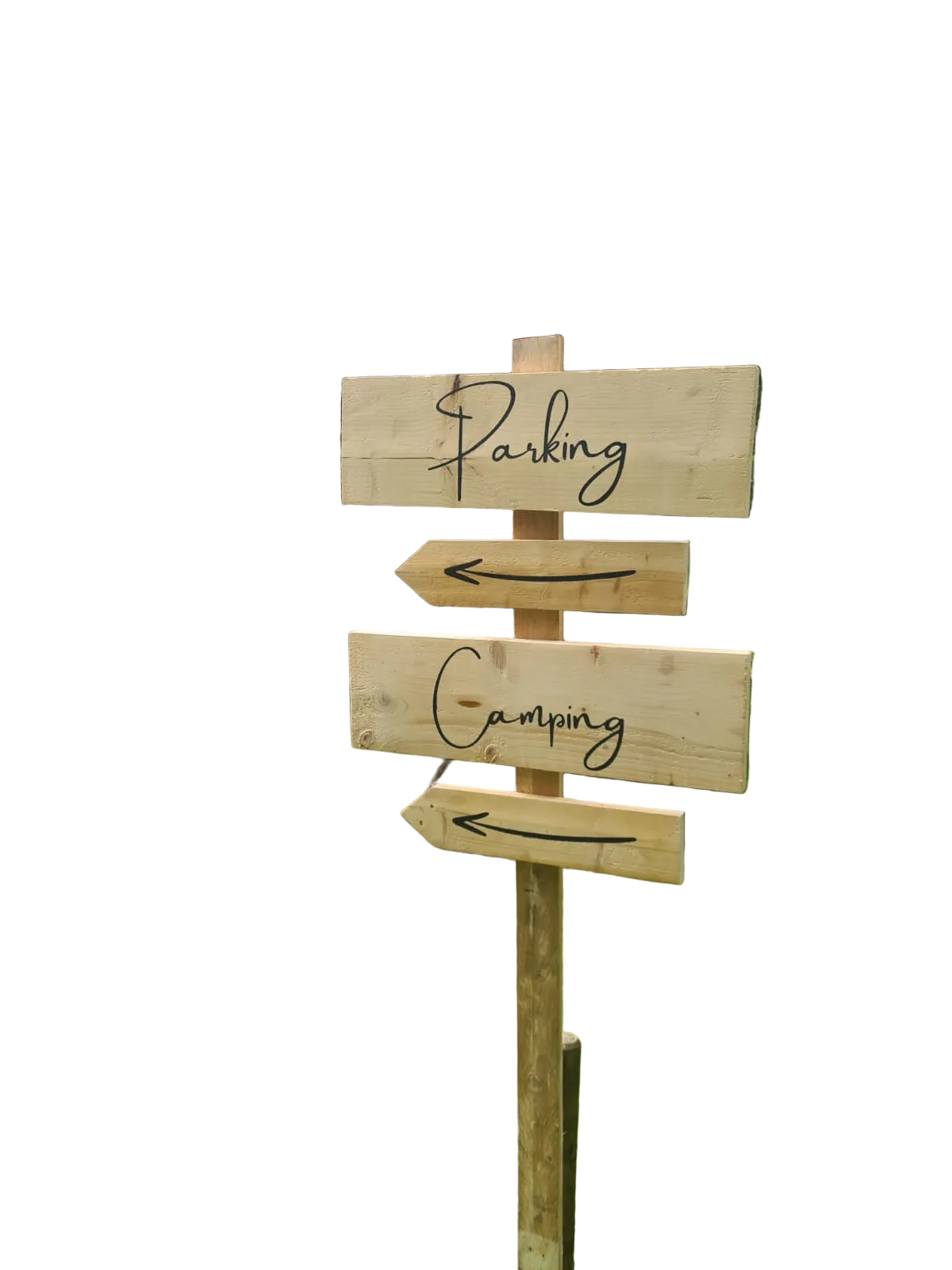 Houten wegwijsbord
