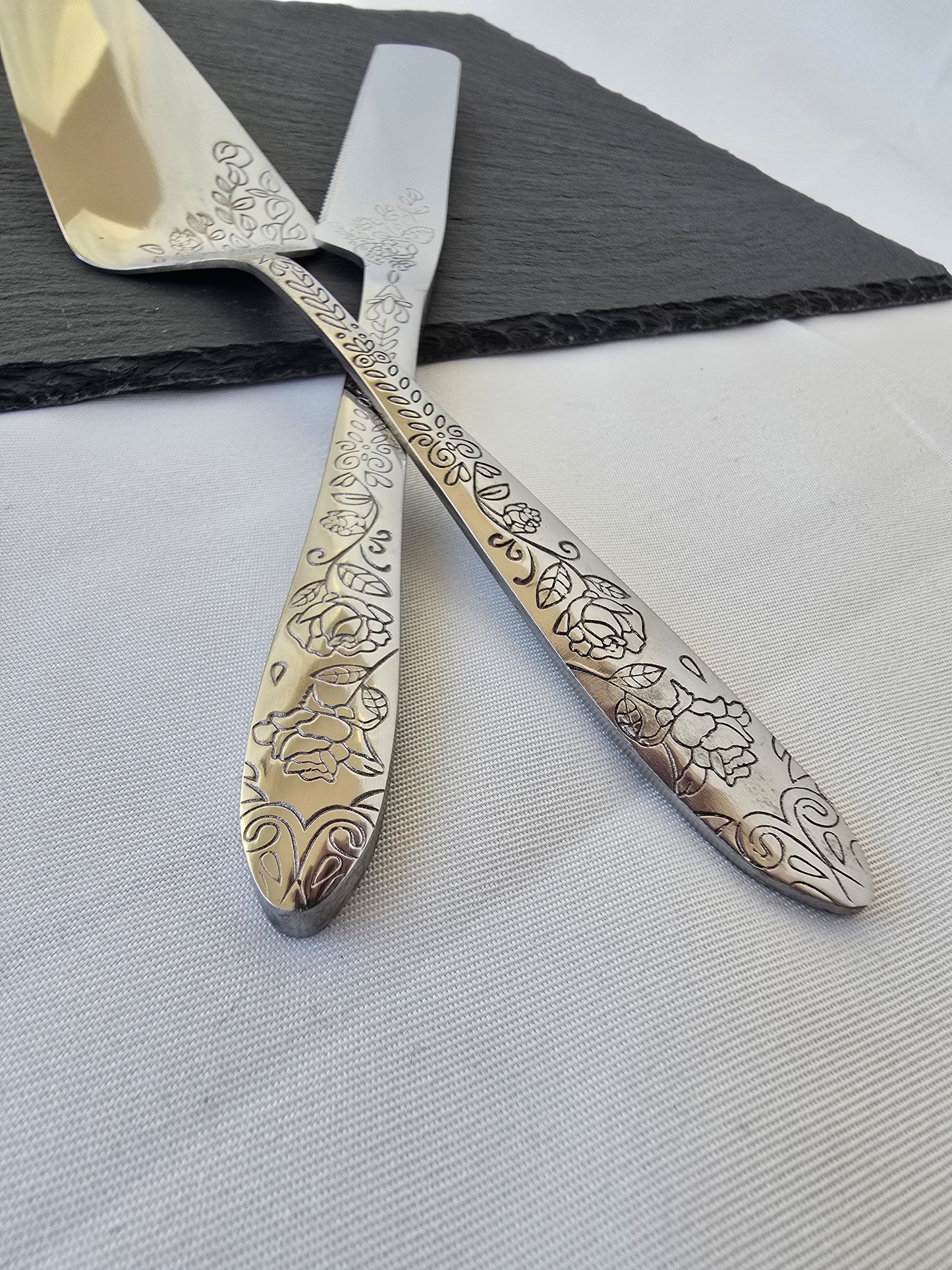 Taart schep set zilverkleurig