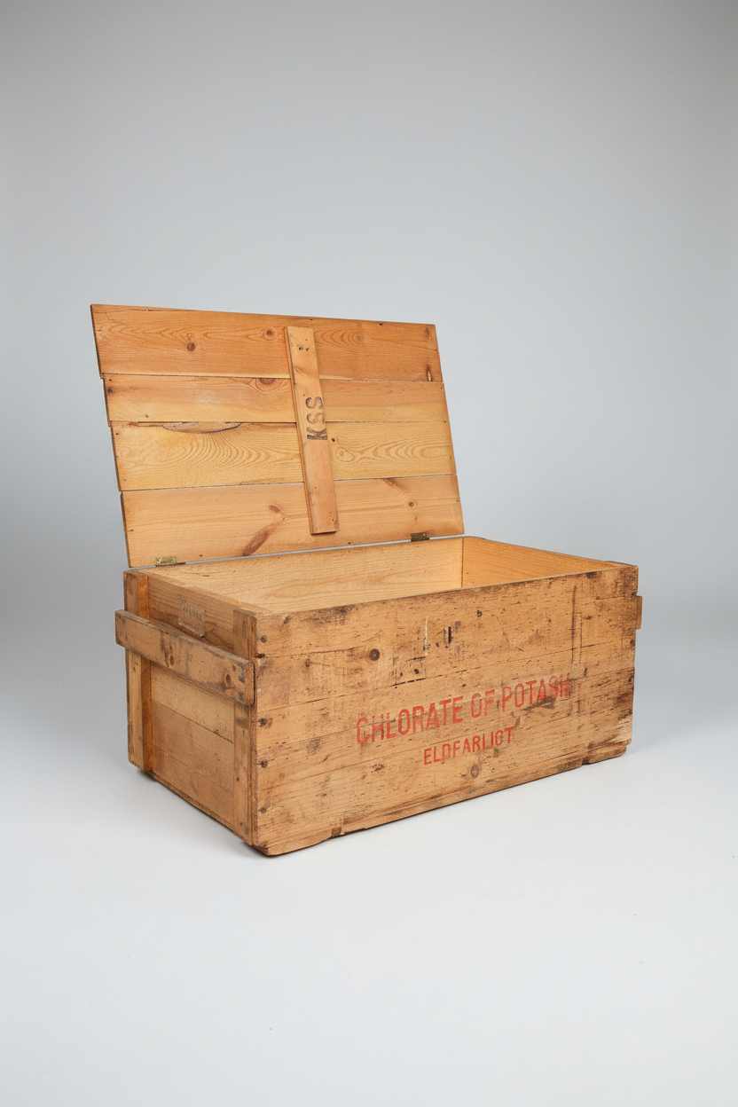 Grote houten kist
