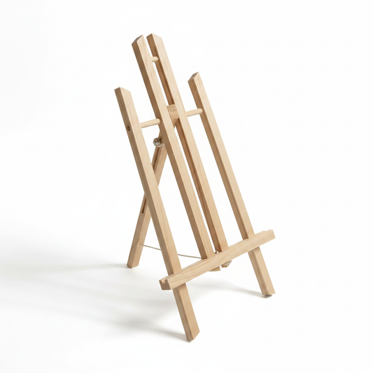 Tafel schildersezel zijkant witte achtergrond